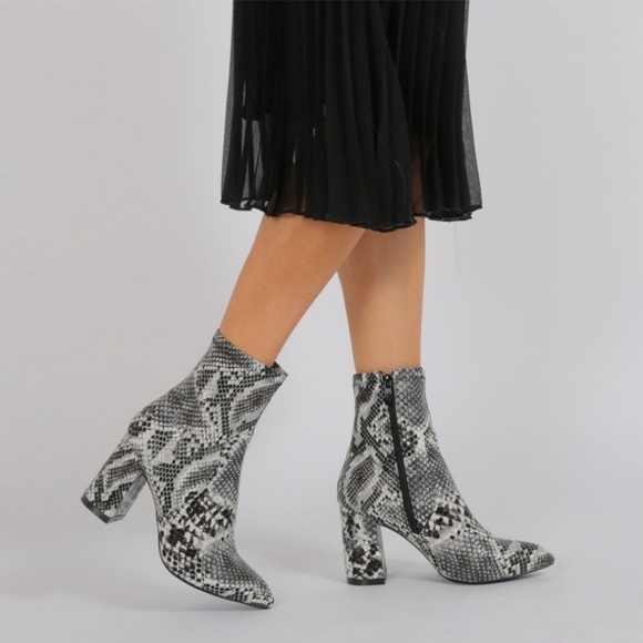 black snake ankle boots